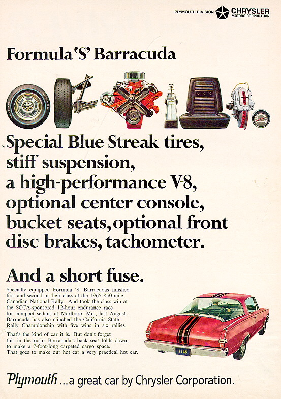 1966 Plymouth Barracuda Advertisement