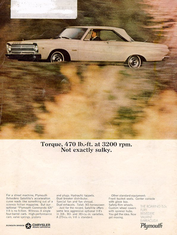 1965 Plymouth Satellite Advertisement