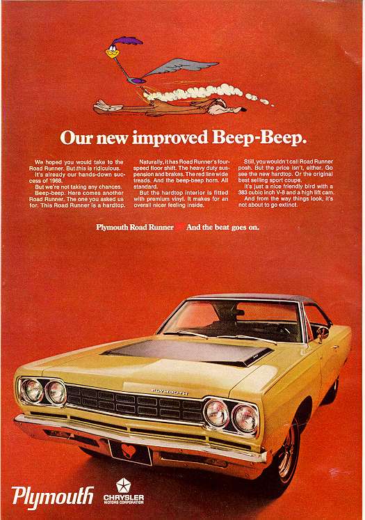 1968 Plymouth Road Runner Advertisement