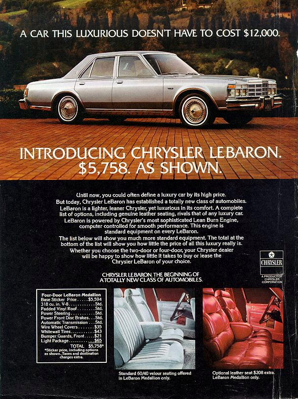 1977 Chrysler LeBaron Advertisement