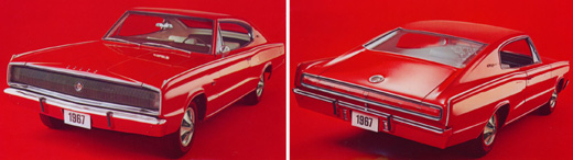 1967 Dodge Charger from brochure, front and back.
