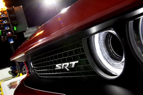 Dodge Challenger SRT Hemi Hellcat air catcher head lamps.