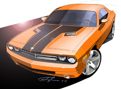 2006 Dodge HEMI Challenger concept Final design drawing.
