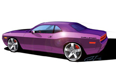2006 Dodge Challenger concept Plum Crazy drawing.