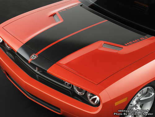 2006 Dodge Challenger concept vehicle - front hood and grille.