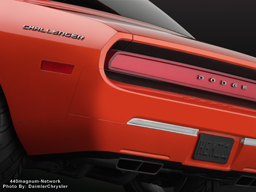 Above: 2006 Dodge Challenger concept vehicle - rear left fender and trunk.