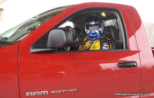 Behind the wheel of the Ram SRT-10 in the record-setting run was Brendan Gaughan.